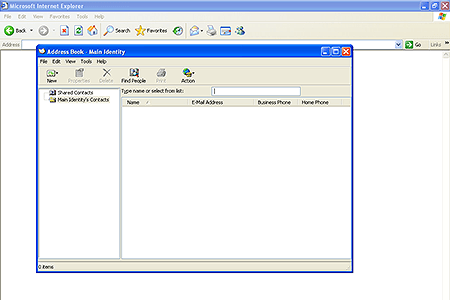 Internet Explorer 6.0 – Address Book