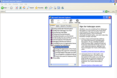 Internet Explorer 6.0 – Tips for Netscape Users