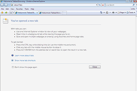 Welcome to Tabbed Browsing