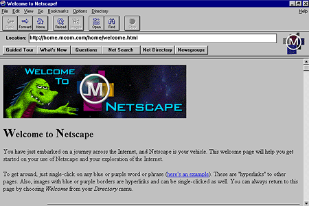 Mosaic Netscape version 0.9 beta – Welcome to Netscape!