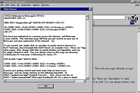 Mosaic Netscape version 0.9 beta – View Source