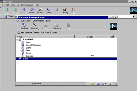 Netscape Communicator 4.01 – Netscape Message Center