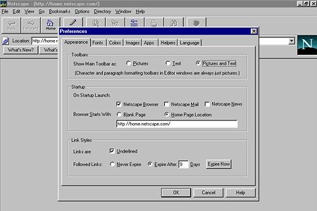 Netscape Navigator 3.04 Gold – Preferences