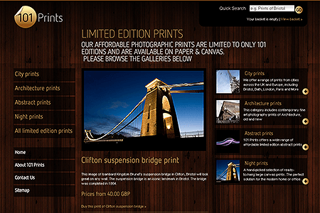 101 Prints website in 2008