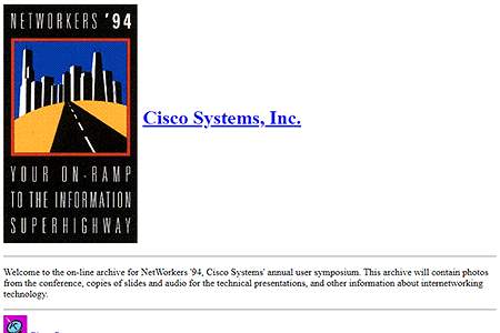 Cisco Systems NetWorkers '94 website in 1994
