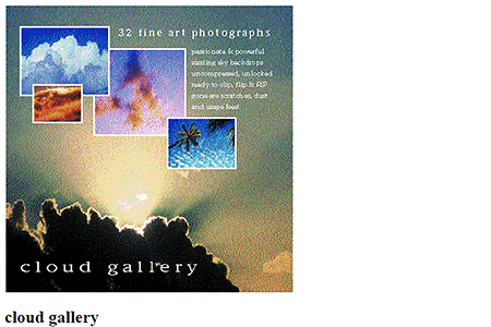 Cloud Gallery website in 1994