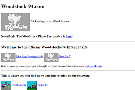 Woodstock '94 website in 1994