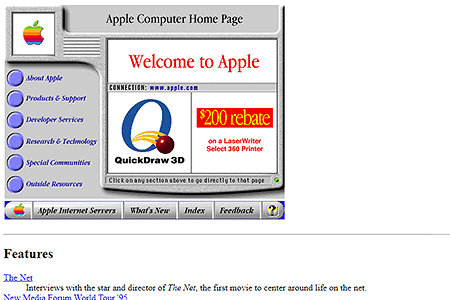 Apple website in 1995
