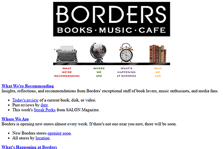 Borders website in 1995