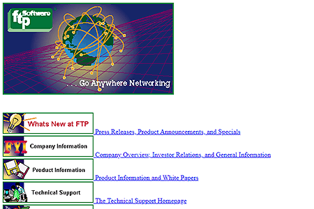 FTP Software website in 1995