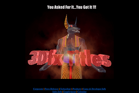3Dfx Interactive website in 1996