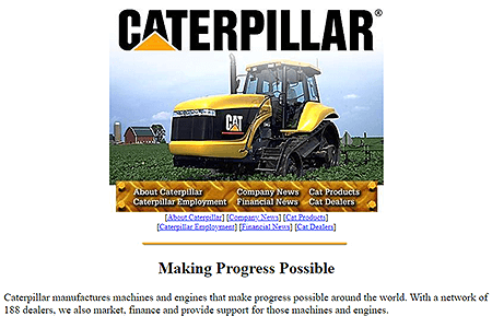 Caterpillar website in 1996