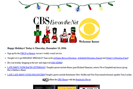 CBS website in 1996