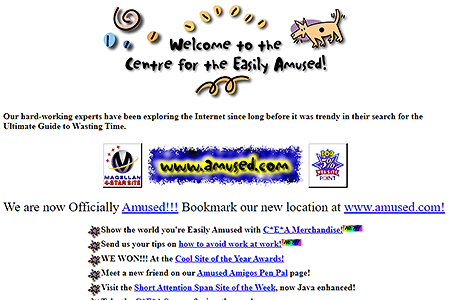 Centre for the Easily Amused website in 1996