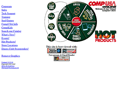 CompUSA website in 1996