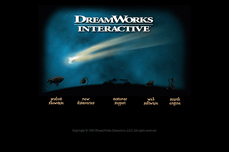 DreamWorks Interactive website in 1996