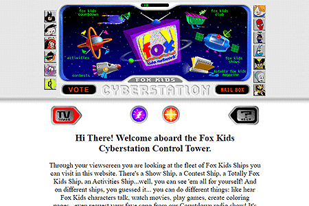 Fox Kids website in 1996