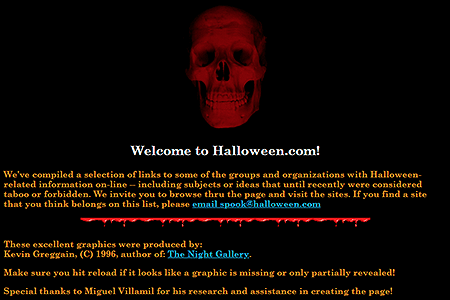 Halloween on the Web in 1996