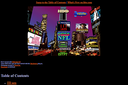 HBO website in 1996