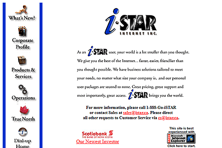 iSTAR website in 1996