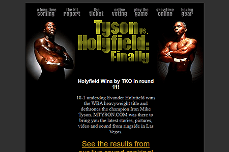 Mike Tyson website in 1996