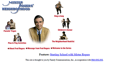 Mister Rogers' Neighborhood website in 1996