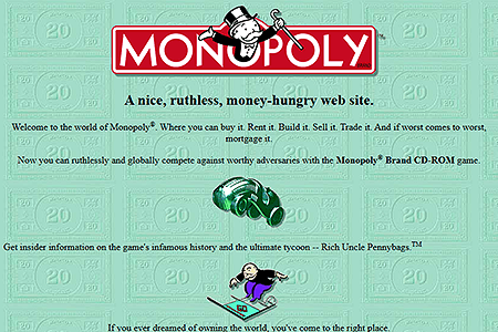 Monopoly website in 1996