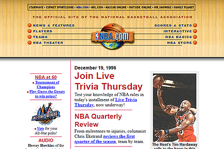 NBA.com website in 1996