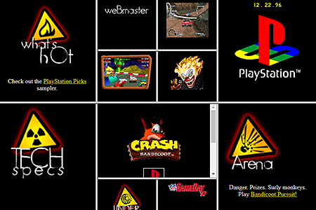 PlayStation website in 1996