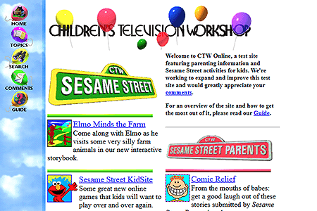 Sesame Street website in 1996