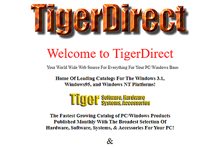 TigerDirect website in 1996