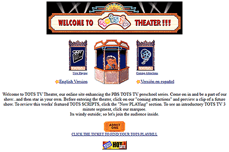 Tots TV website in 1996