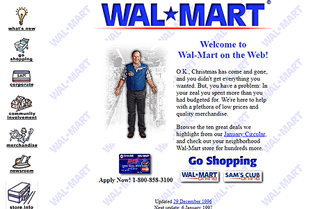 Walmart website in 1996