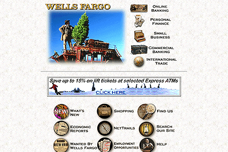 Wells Fargo website in 1996