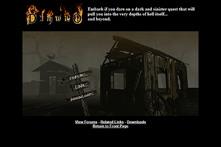 Diablo website in 1997