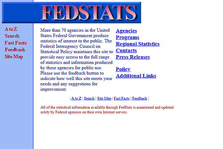 FedStats website in 1997