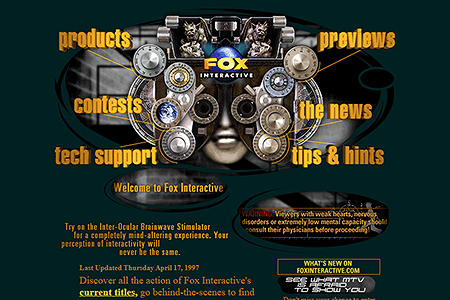 Fox Interactive website in 1997