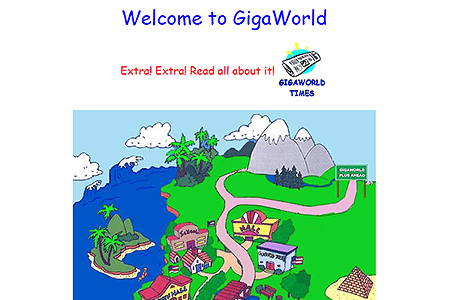 GigaWorld and Giga Pets website in 1997