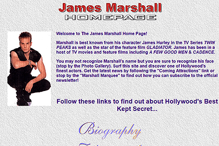 James Marshall website in 1997