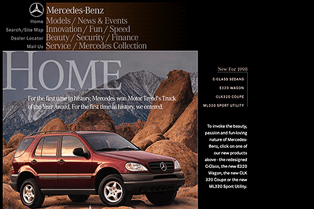 Mercedes-Benz USA website in 1997