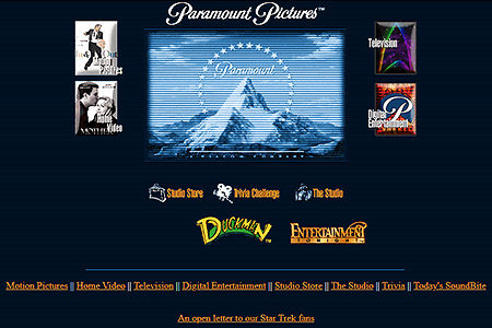 Paramount Pictures website in 1997