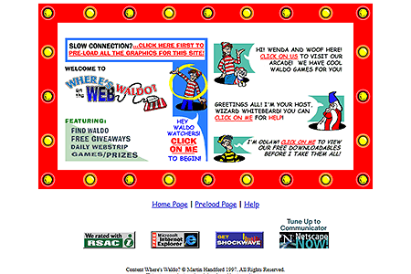 Where's Waldo? website in 1997
