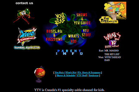 YTV website in 1997