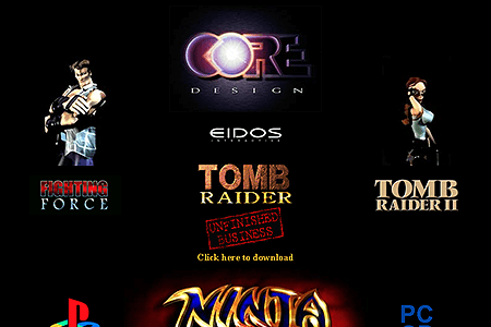 Core Design website in 1998