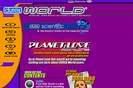 Durex website in 1998