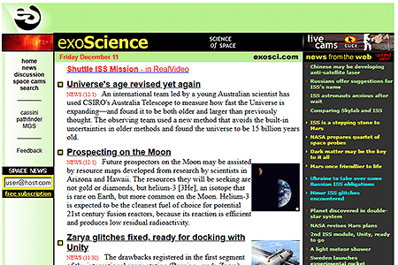 exoScience website in 1998