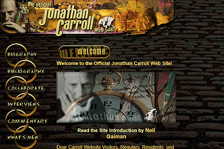 Jonathan Carroll website in 1998