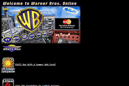 Warner Bros. website in 1998