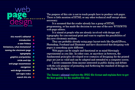 Web Page Design for Designers website in 1998
