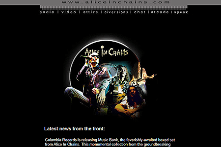 Alice in Chains website in 1999